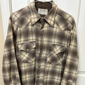 Men's Long Sleeve Pendelton 100% Wool Shirt, Medium